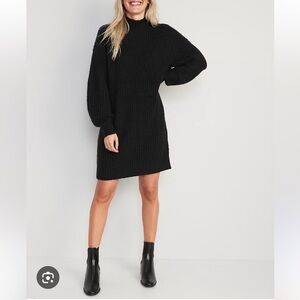 Old Navy mock neck long sleeve relaxed mini sweater dress size medium NWT